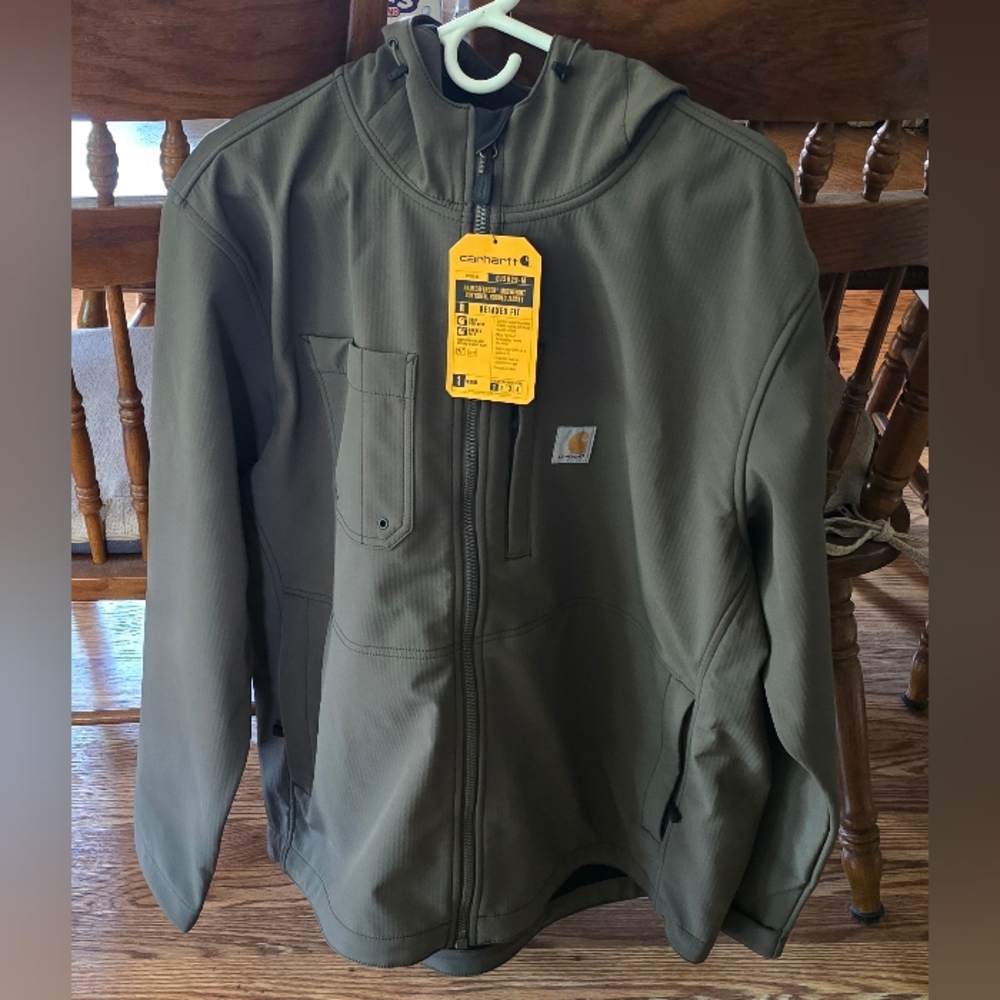 Rain Defender® Relaxed Fit Midweight Softshell Hooded Jacket - 1 Warm Rating